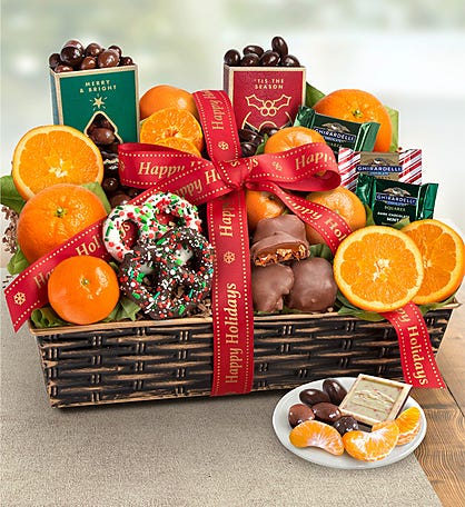 Yuletide Cheer Holiday Fruit & Sweets Basket